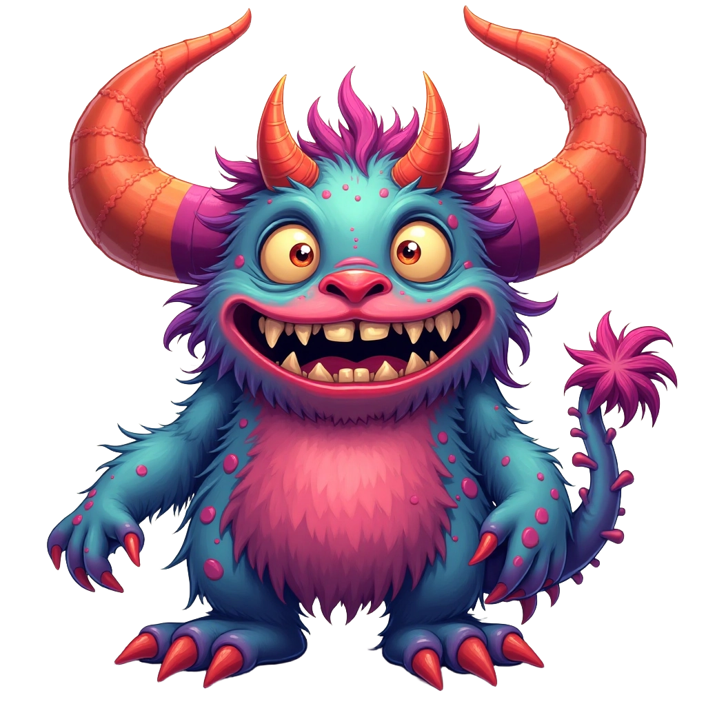 Colorful Monster with Horns